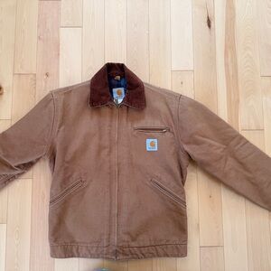Carhartt Tan Duck Canvas Jacket Snap-Front Detail